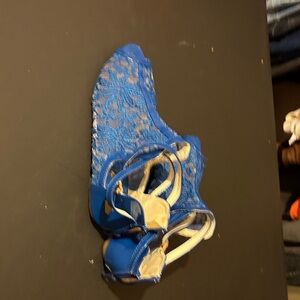 Elegant Blue Lace Women's Shoes